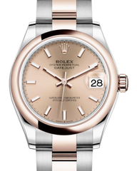 Rolex Lady-Datejust 31 Rose Gold/Steel Rose Index Dial & Smooth Domed Bezel Oyster Bracelet 278241 - Fresh - NY WATCH LAB 