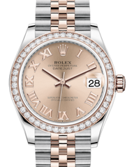 Rolex Lady-Datejust 31 Rose Gold/Steel Rose Roman Dial & Diamond Bezel Jubilee Bracelet 278381RBR