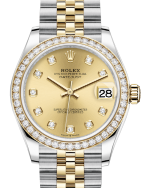 Rolex Lady-Datejust 31 Yellow Gold/Steel Champagne Diamond Dial & Diamond Bezel Jubilee Bracelet 278383RBR