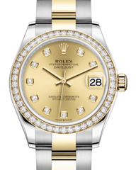 Rolex Lady-Datejust 31 Yellow Gold/Steel Champagne Diamond Dial & Diamond Bezel Oyster Bracelet 278383RBR