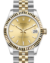 Rolex Lady-Datejust 31 Yellow Gold/Steel Champagne Index Dial & Fluted Bezel Jubilee Bracelet 278273 - Fresh - NY WATCH LAB 