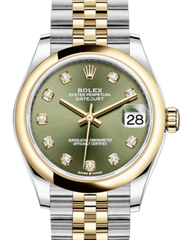 Rolex Datejust 31 Two Tone Olive Green Diamond Dial - Yellow Gold - Jubilee  Bracelet - Unworn