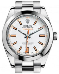 Rolex Milgauss 116400 White Index 116400WO Orange Stainless Steel- Discontinued Model