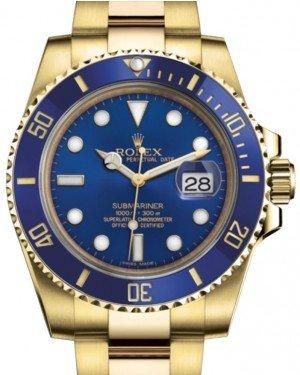 Rolex Submariner Date Yellow Gold Blue Dial & Ceramic Bezel Oyster Bracelet 116618LB