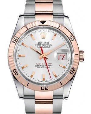 Rolex Datejust 36 Rose Gold/Steel White Index Dial & Turn-O-Graph Thunderbird Bezel Oyster Bracelet 116261