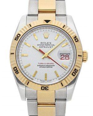 Rolex Datejust 36 Yellow Gold/Steel White Index Dial & Turn-O-Graph Thunderbird Bezel Oyster 116263