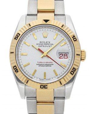 Rolex Datejust 36 Yellow Gold/Steel White Index Dial & Turn-O-Graph Thunderbird Bezel Oyster 116263