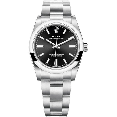 Rolex Oyster Perpetual 34mm Black Dial Steel 124200 NEW
